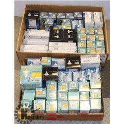 TWO FLATS OF ASSORTED LIGHT BULBS