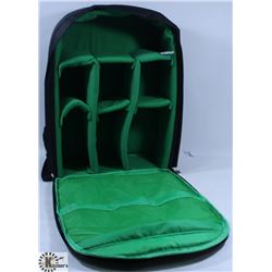GRAPHY CAMERA BACKPACK BAG, GREEN INTERIOR, COMES