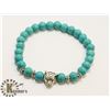 Image 1 : #8-BLUE TURQUOISE BEAD BRACELET 8MM/7.5"