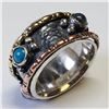 Image 1 : SILVER MULTI-GEM, ROTATING, ANTIQUE  RING