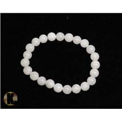#147-SELENITE BEAD BRACELET/ 8mm/ 7.5"