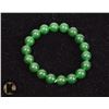 Image 1 : #75-GREEN JADE BEAD BRACELET 10mm/7.5"