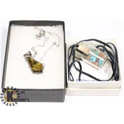 VINTAGE 92.5 NECKLACE W/GEMSTONES. JEWELRY