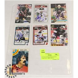 LOT OF AUTOGRAPHED GOALIE CARDS INCL MIKE SMITH,