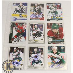 LOT OF 9 MINNESOTA WILD AUTOGRAPHED CARDS INCL