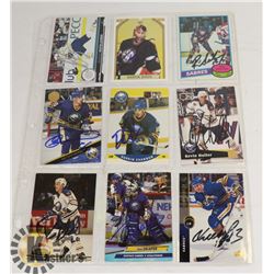LOT OF 9 BUFFALO SABRES AUTOGRAPHED CARDS INCL