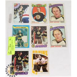 GERRY CHEEVERS 8 CARD LOT (BOSTON BRUINS)