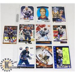 EDMONTON OILERS 10 CARD AUTOGRAPHED LOT