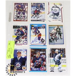 WINNIPEG JETS 9 CARD AUTOGRAPHED LOT