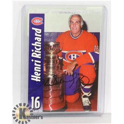 HENRI RICHARD AUTOGRAPHED MONTREAL CANADIENS CARD