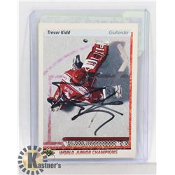 TREVOR KIDD AUTOGRAPHED TEAM CANADA ROOKIE CARD