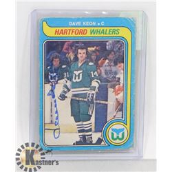 DAVE KEON AUTOGRAPHED HARTFORD WHALERS CARD