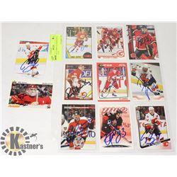 CALGARY FLAMES AUTOGRAPHED 11 CARD LOT