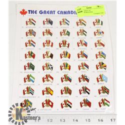 VINTAGE SHEET OF CANADA/WORLD PINS