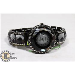 BLACK/GREY BLING WATCH