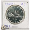 Image 1 : CANADA ONE DOLLAR COIN MINT 1963.