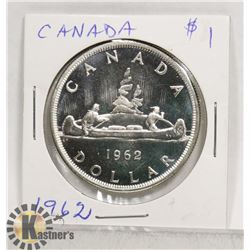 CANADA ONE DOLLAR COIN MINT 1962.