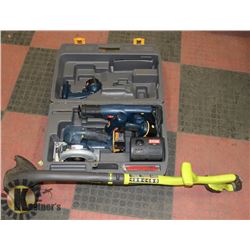 RYOBI 18 VT CORDLESS TOOL SET INCL.