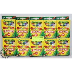 10 PACKS OF CRAYOLA CRAYONS