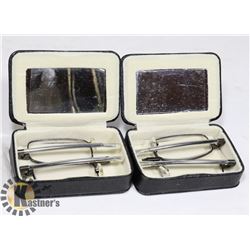 2 PAIRS OF FOLDING READING GLASSES IN CASE