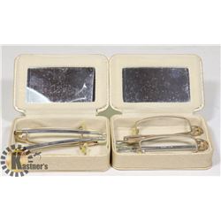 2 PAIRS OF FOLDING READING GLASSES IN CASE