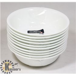 LOT OF 10 CORELLE WINTER FROST WHITE 18-OZ BOWLS