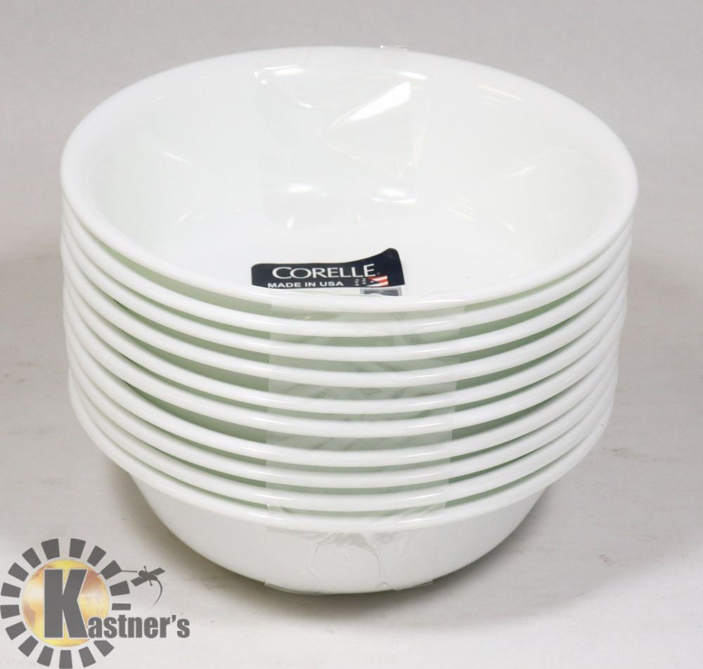 LOT OF 10 CORELLE WINTER FROST WHITE 18OZ BOWLS Kastner Auctions