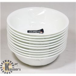 LOT OF 10 CORELLE WINTER FROST WHITE 18-OZ BOWLS