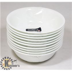LOT OF 10 CORELLE WINTER FROST WHITE 18-OZ BOWLS