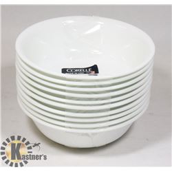 LOT OF 10 CORELLE WINTER FROST WHITE 18-OZ BOWLS