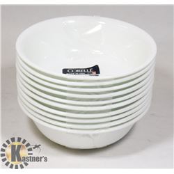 LOT OF 10 CORELLE WINTER FROST WHITE 18-OZ BOWLS