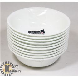 LOT OF 10 CORELLE WINTER FROST WHITE 18-OZ BOWLS