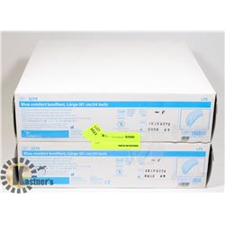 TWO BOXES OF BLUE COMFORT BOUFFANT CAPS SIZE LARGE