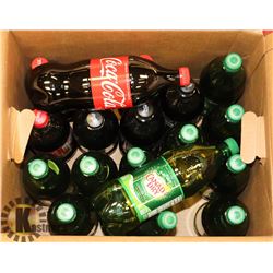 BOX OF ASSORTED 1L POP INCLUDING CANADA DRY,