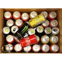 BOX OF ASSORTED POP AND ENERGY DRINKS