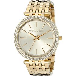 NEW MICHAEL KORS GLITZ GOLD DIAL PAVE BEZEL WATCH