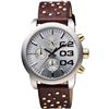 Image 1 : DIESEL TRIPLE CHRONO SILVER DIAL BROWN LEATHER