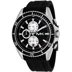 NEW MICHAEL KORS TRIPLE CHRONO BLK DIAL MSRP $350