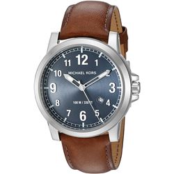 NEW MICHAEL KORS BLUE DIAL/BROWN BAND MSRP $275