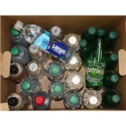 BOX OF BOTTLED WATER & PERRIER