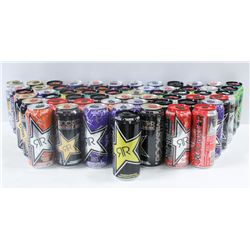 BOX OF ENERGY DRINKS, ROCKSTAR & MORE