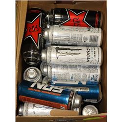 BOX OF VARIOUS FLAVORED ROCKSTAR ENERGY DRINKS