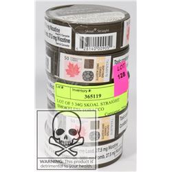 LOT OF 5 34G SKOAL STRAIGHT SMOKELESS TOBACCO