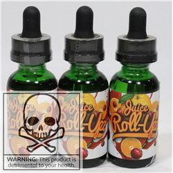 3 BOTTLES OF JUICE ROLL-UP ORANGE CHERRY FIRE 0MG