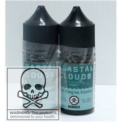 2 BOTTLES OF COASTAL CLOUDS SALT NICOTINE MINT