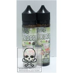 2 BOTTLES OF FROGGY VAPE JUICE 12MG NICOTINE 60ML