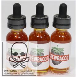 3 BOTTLES OF SCREWBACCO 3MG NICOTINE PER 30 ML