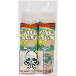 2 BOTTLES OF BUBBLE TROUBLE MINT 6MG OF NICOTINE