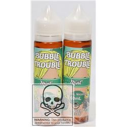 2 BOTTLES OF BUBBLE TROUBLE MINT 6MG OF NICOTINE