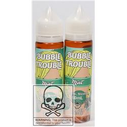 2 BOTTLES OF BUBBLE TROUBLE MINT 6MG OF NICOTINE